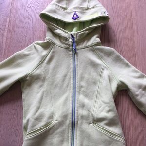 thick neon yellow zip up hoodie